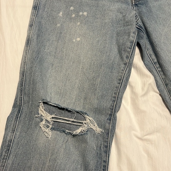 Relaxed straight low rise ripped jeans from Express, worn once - Picture 2 of 6